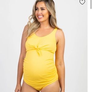 Pinkblush maternity yellow swimsuit